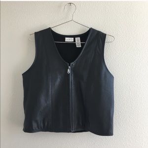 Vintage Black Leather Vest
